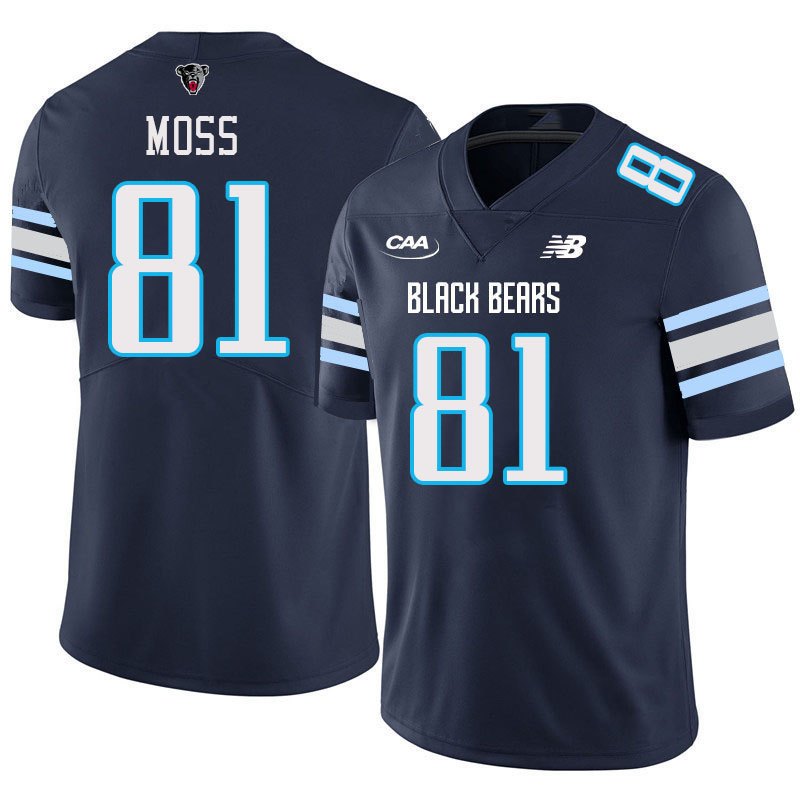 Men #81 Montigo Moss Maine Black Bears College Football Jerseys Stitched Sale-Navy